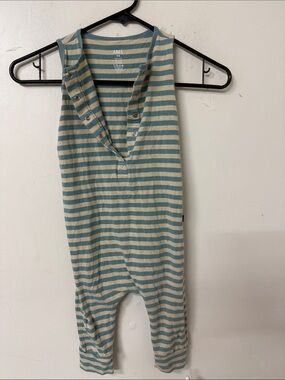 RAGS Teal and Cream Striped Baby One-Piece Bodysuit